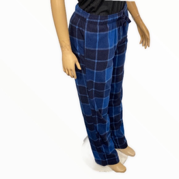 Goodfellows Pajama pants Buffalo Plaid Plush fleece blue black size Medium - Picture 8 of 15